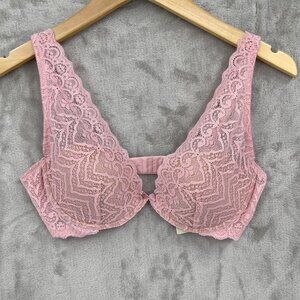 Intimissimi Women's UK 38B Elena Balconette Underwired Bra Pink Floral Lace